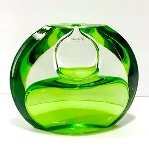 Vintage Tarnow Handblown Emerald Green Art Glass Vase/Oil Scent Very Rare 6.5”